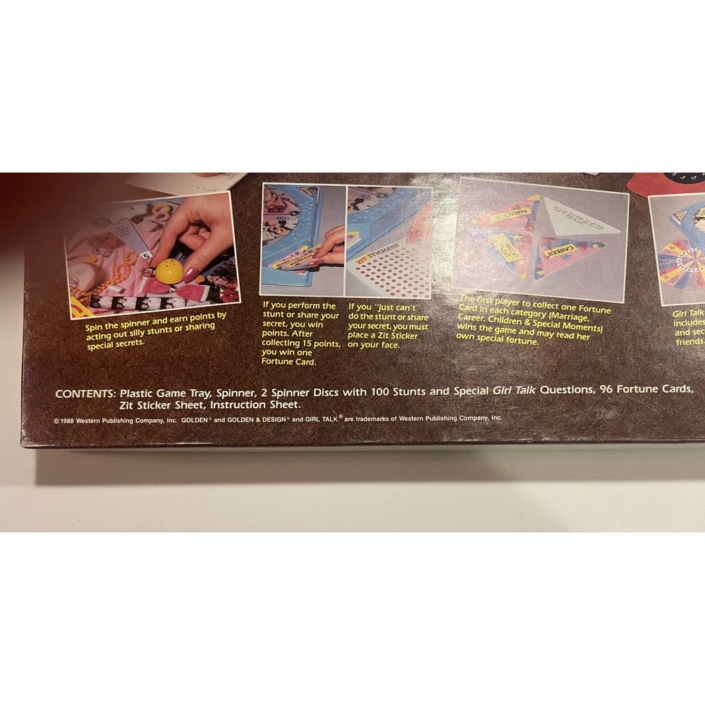 Vintage 1988 Girl Talk Truth or Dare Board Game missing 4 cards manual zit dots - Picture 5 of 7